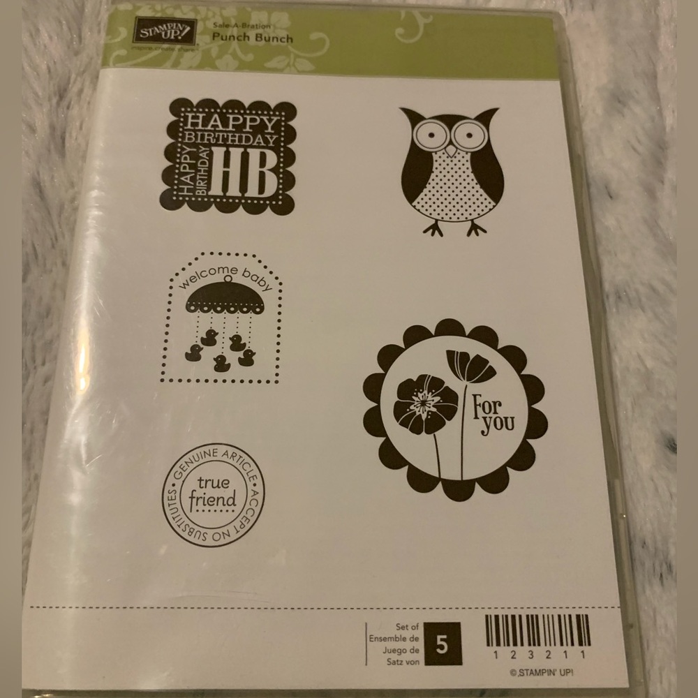 Stampin Up Punch Bunch 5 piece rubber stamp set